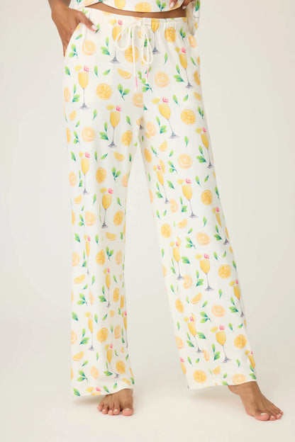 PJ Salvage Mimosa Me Drink Print Pants