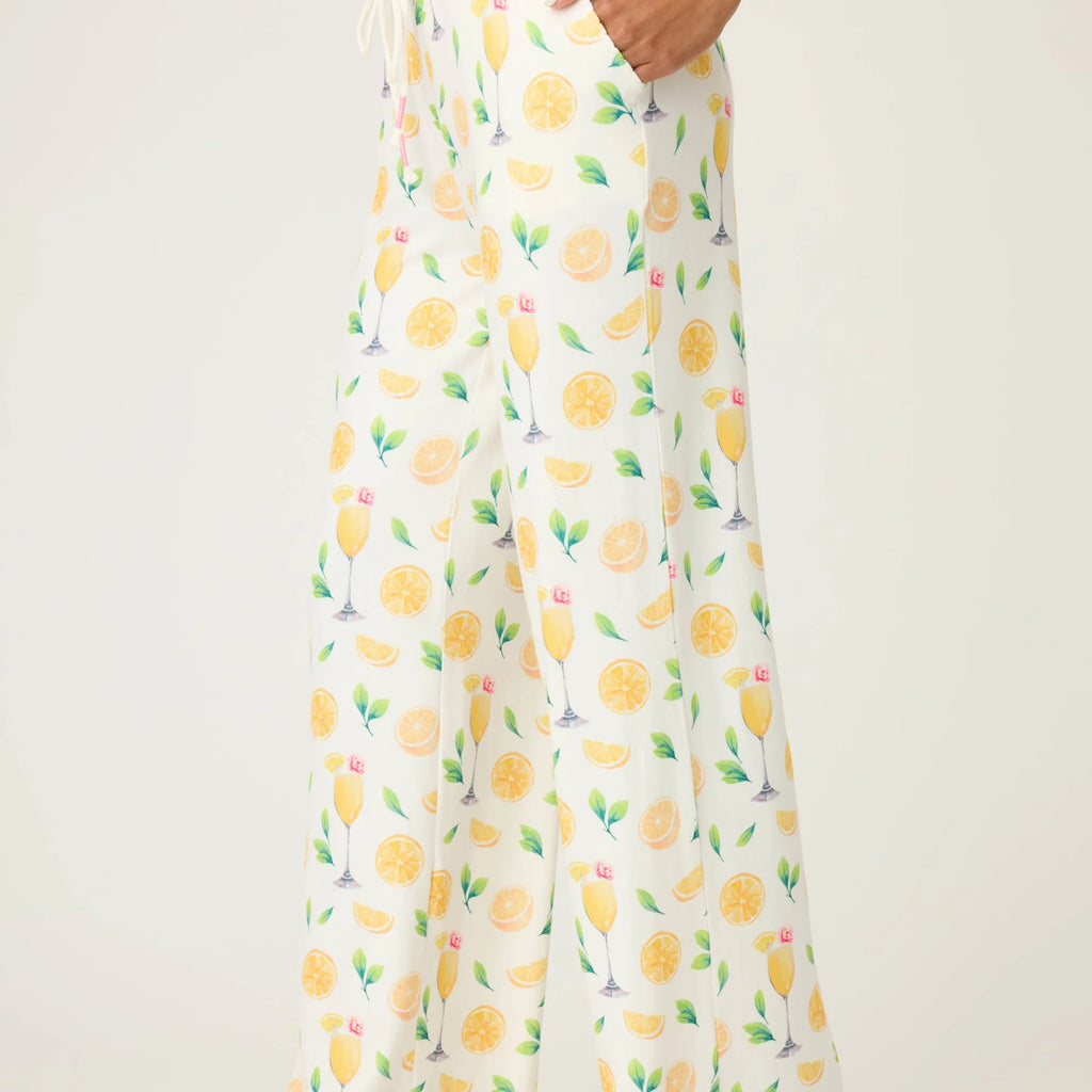 PJ Salvage Mimosa Me Drink Print Pants