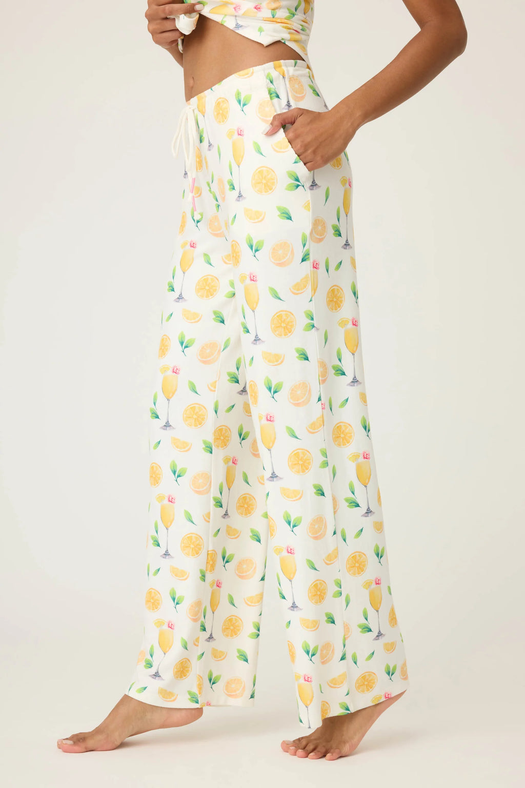 PJ Salvage Mimosa Me Drink Print Pants