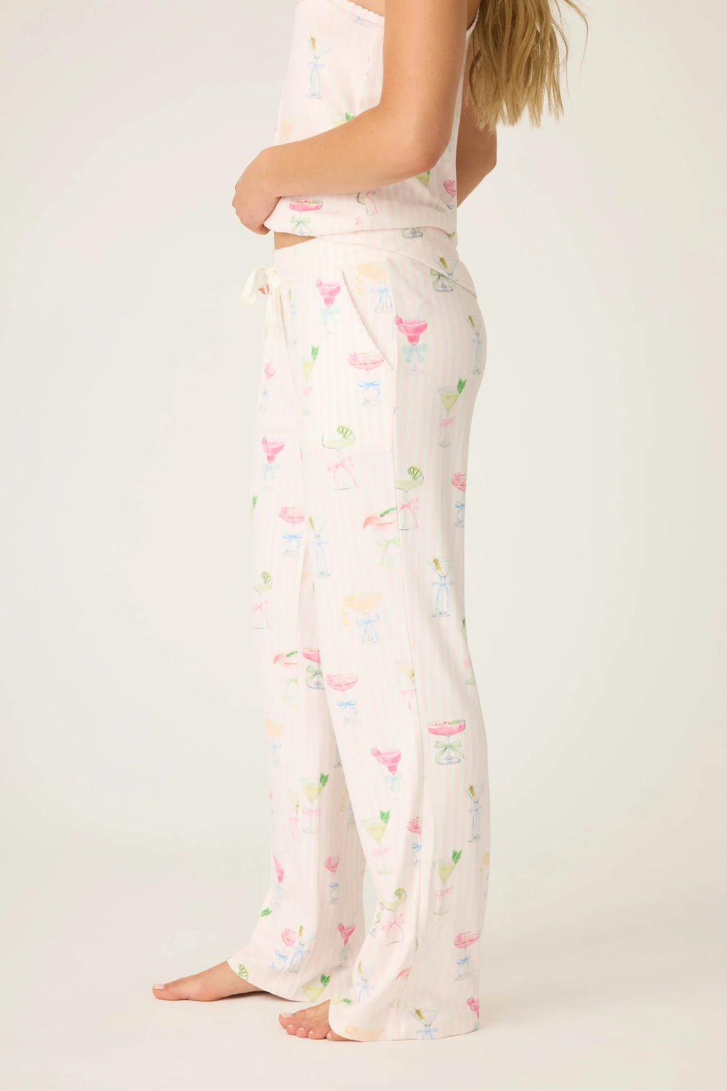 PJ Salvage Pretty Punch Cocktail Print Open Leg Pants