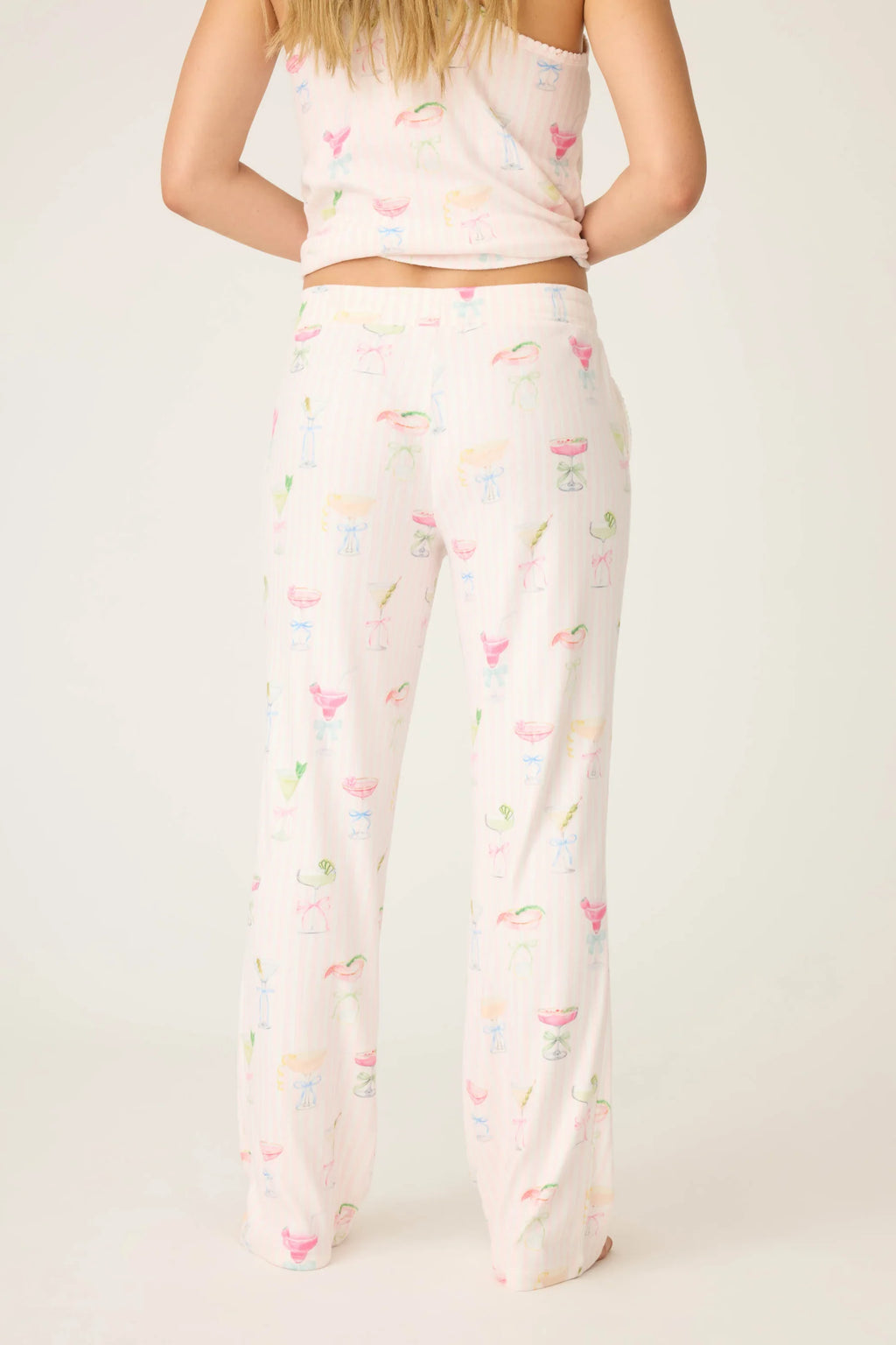 PJ Salvage Pretty Punch Cocktail Print Open Leg Pants