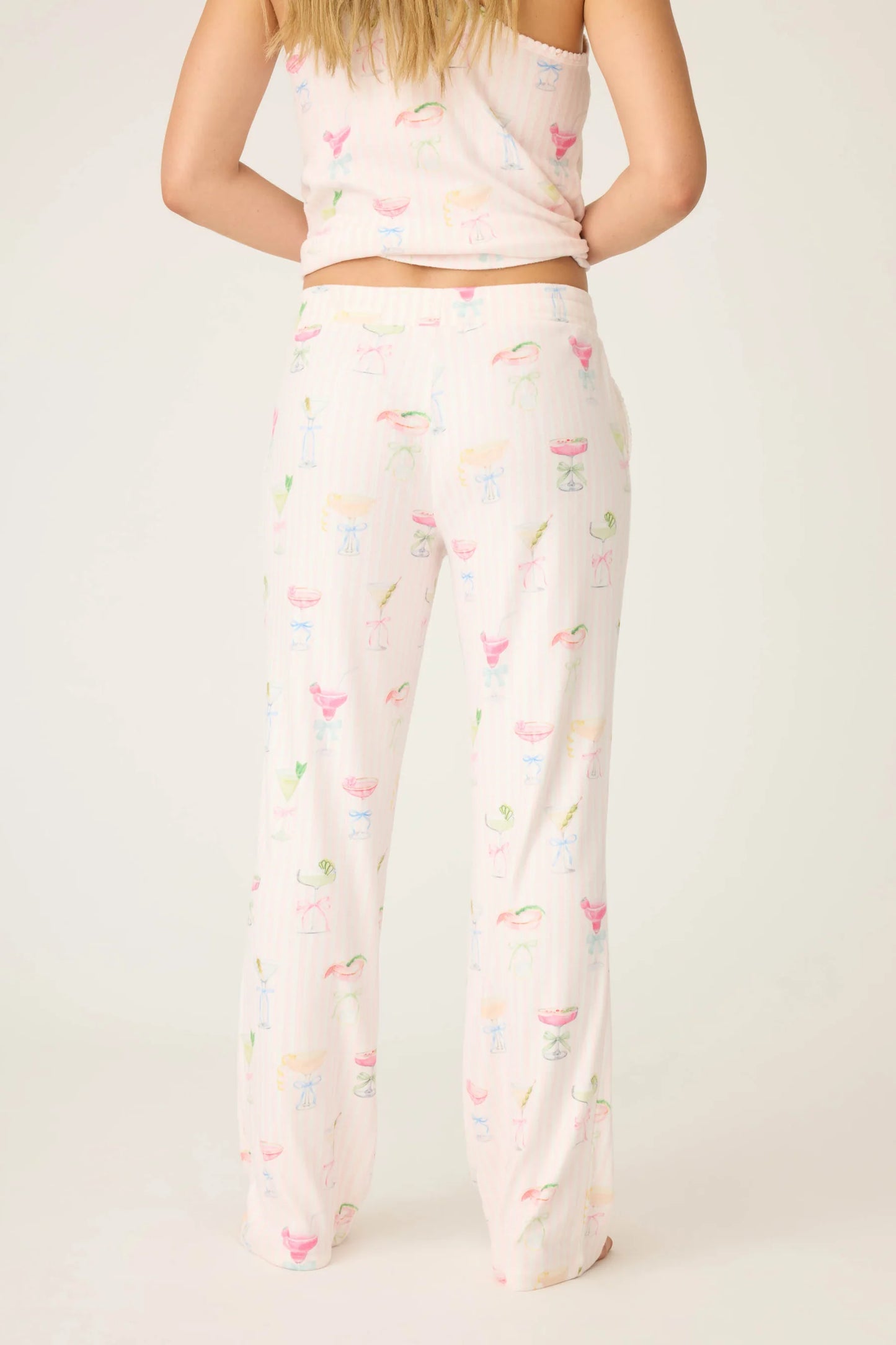 PJ Salvage Pretty Punch Cocktail Print Open Leg Pants