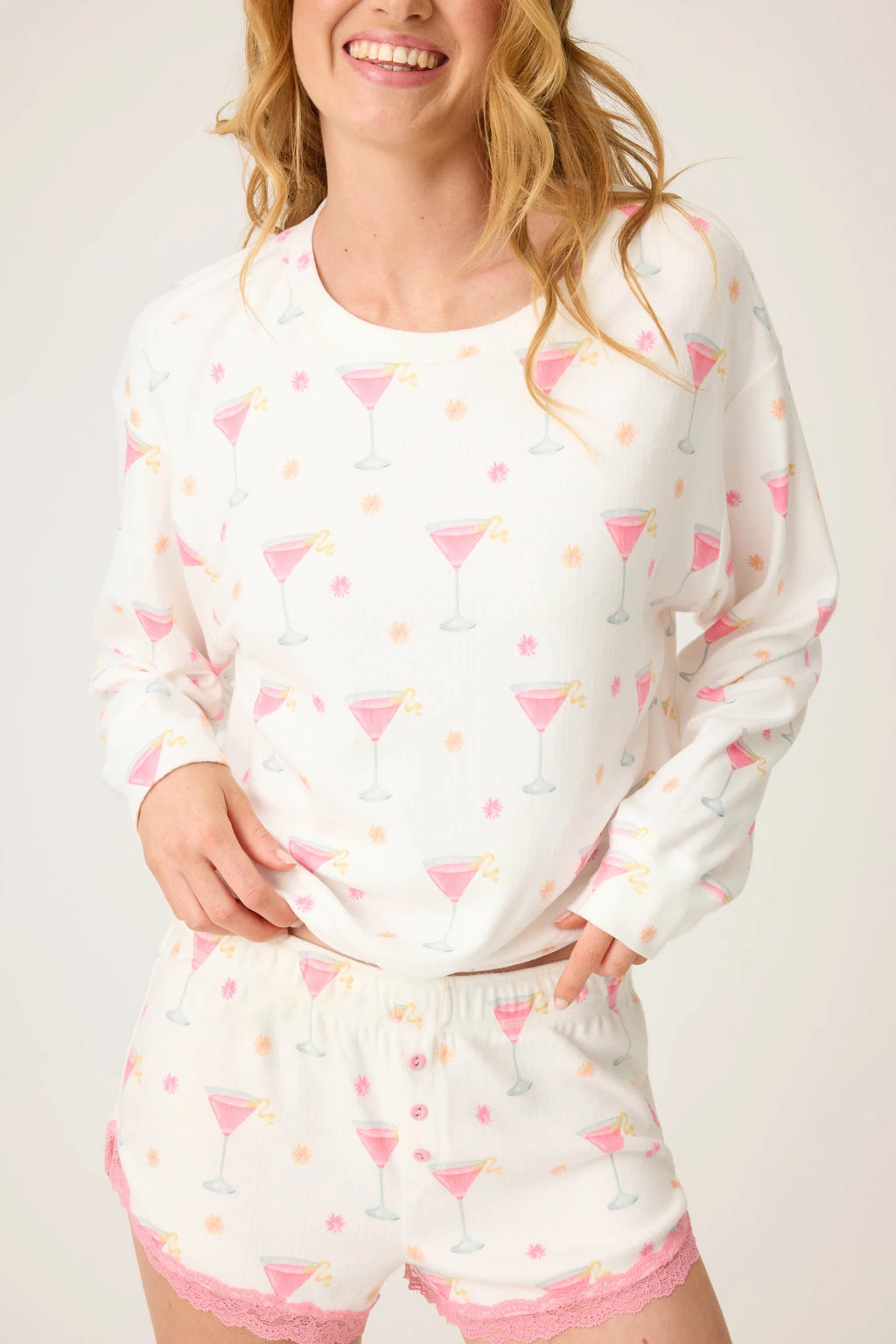 PJ Salvage Tini Time Drinks Long Sleeve Top