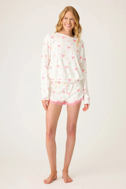 PJ Salvage Tini Time Drinks Long Sleeve Top