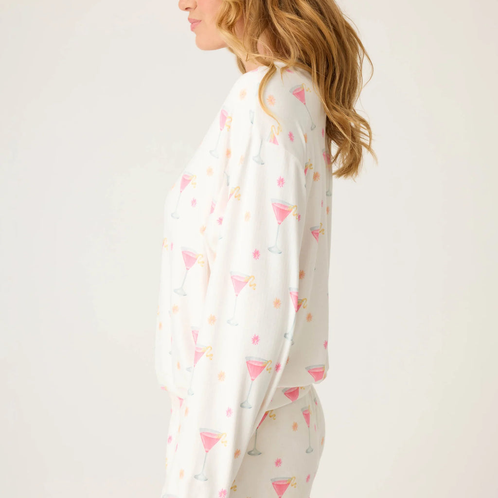 PJ Salvage Tini Time Drinks Long Sleeve Top