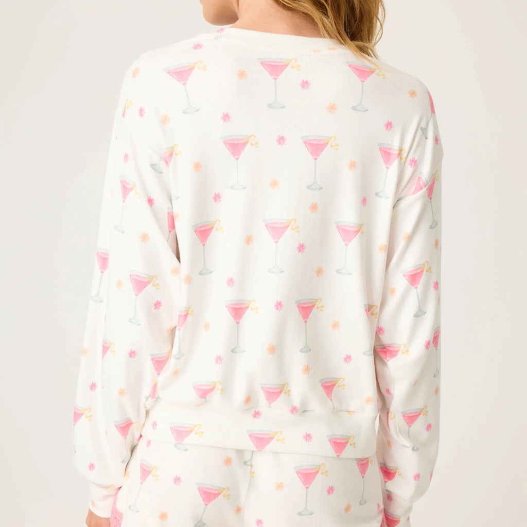 PJ Salvage Tini Time Drinks Long Sleeve Top