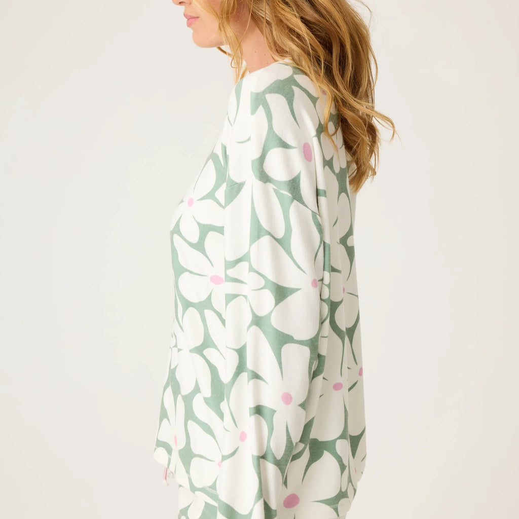 PJ Salvage Wish You Were Here Floral Print Long Sleeve Top