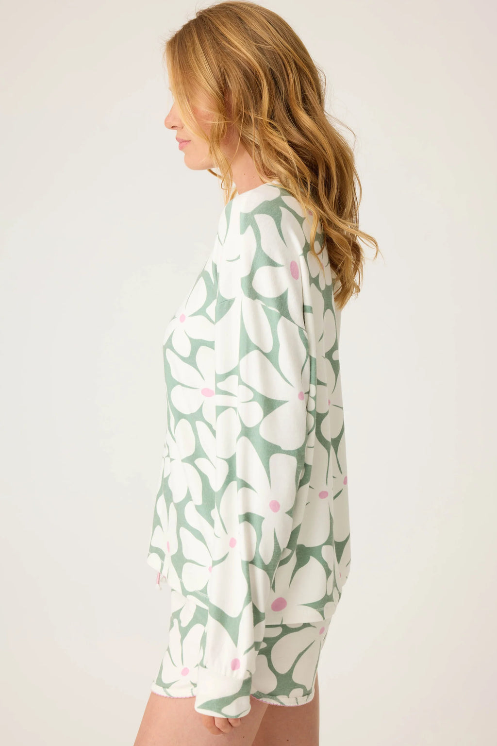 PJ Salvage Wish You Were Here Floral Print Long Sleeve Top