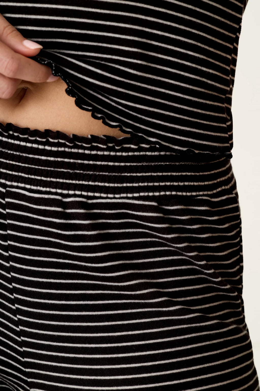 PJ Salvage Pretty Stripes Onyx Pointelle Pajama Pants