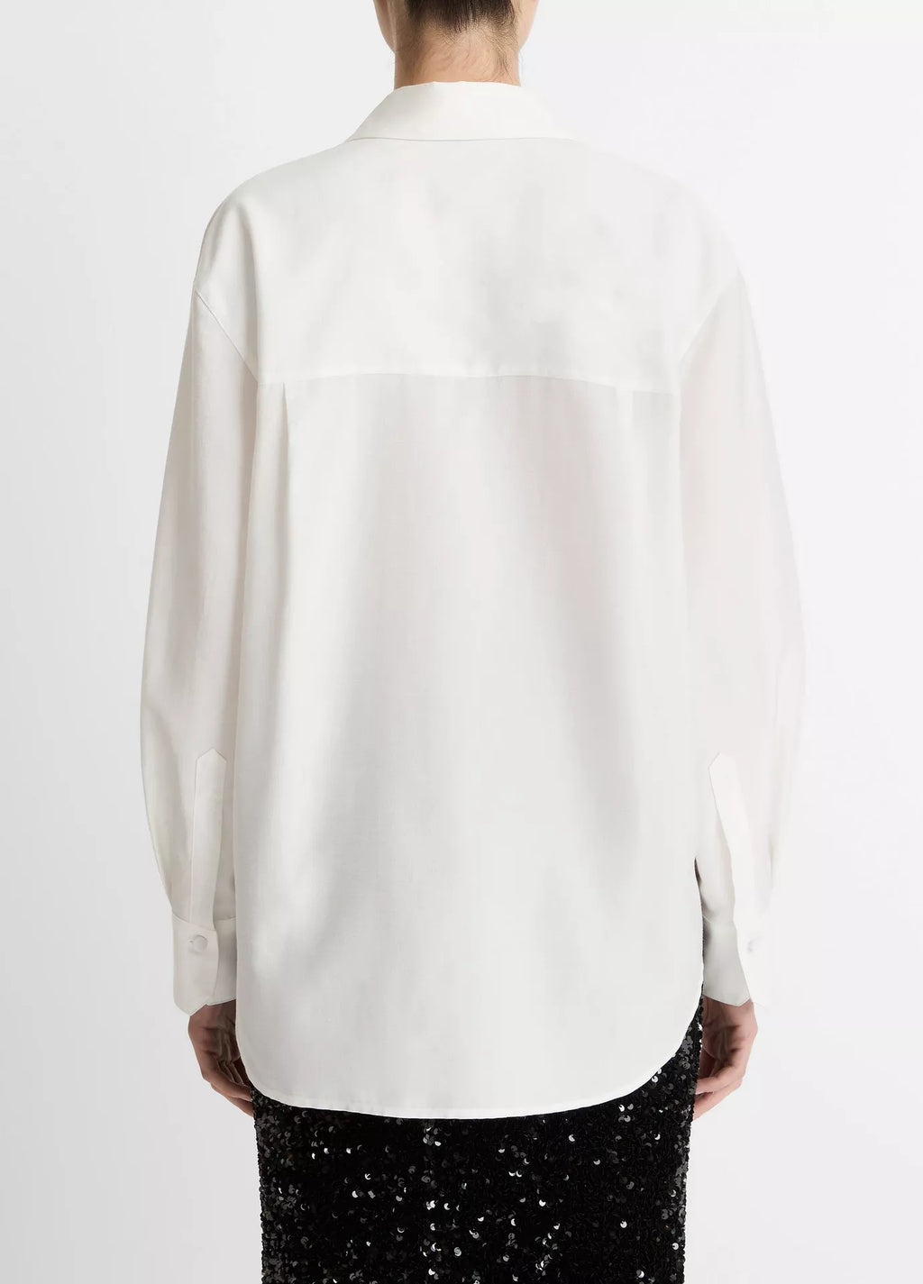 Vince Refined Twill Covered-Button Shirt