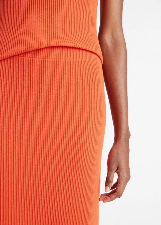 Vince Ribbed Cotton-Blend Skirt