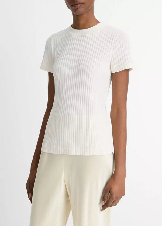 Vince Ribbed Cotton-Blend Top
