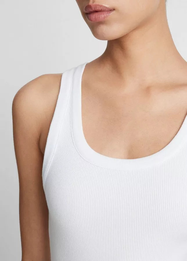 Vince Ribbed Scoop-Neck Tank