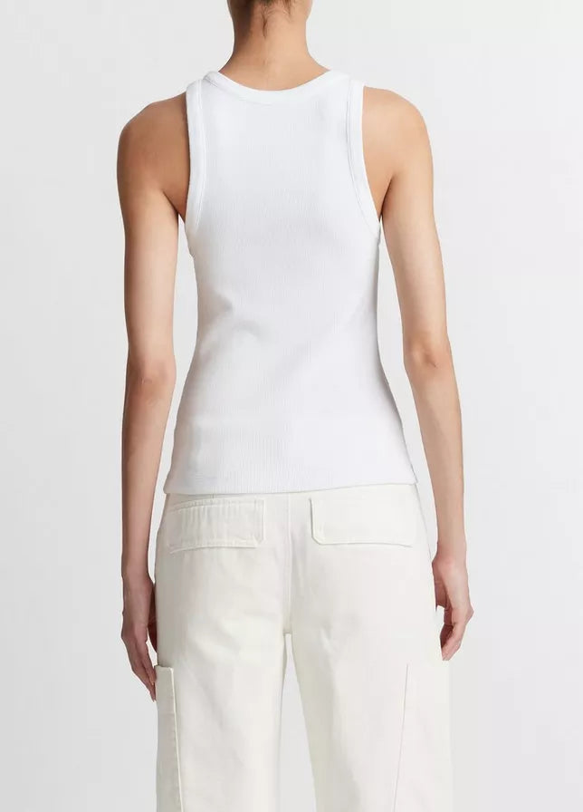 Vince Ribbed Scoop-Neck Tank