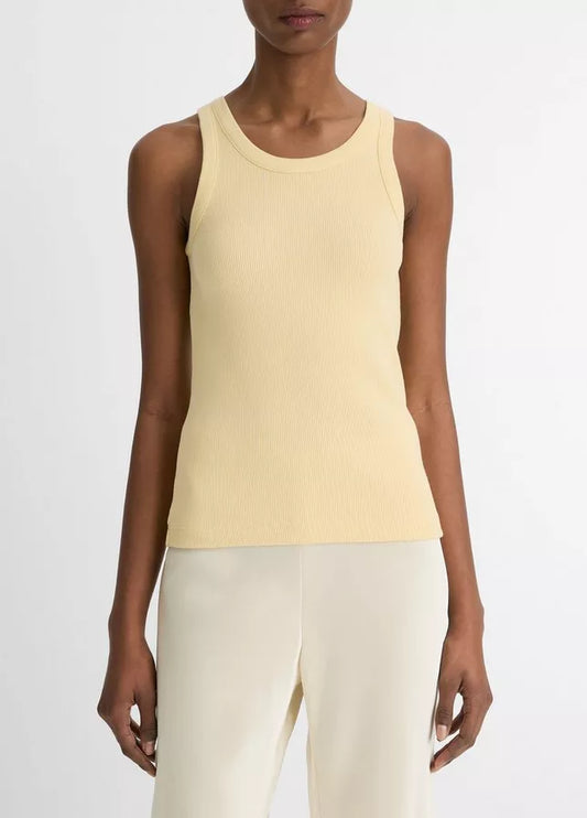 Vince Ribbed Scoop-Neck Tank