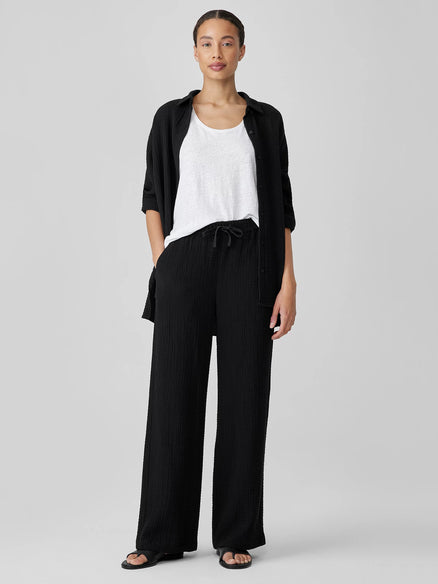 Eileen Fisher Organic Cotton Lofty Gauze Straight Pant