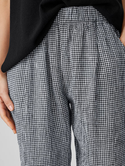 Eileen Fisher Puckered Organic Linen Tapered Pant