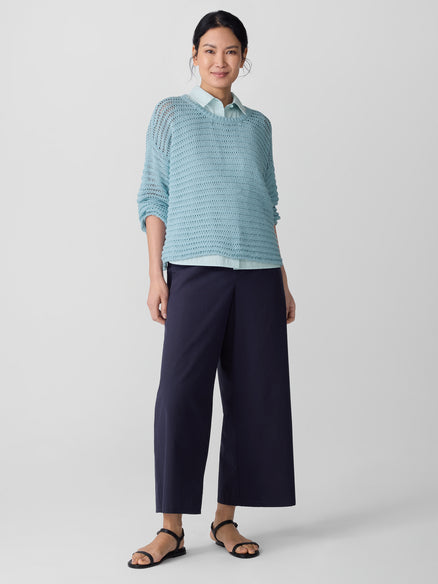 Eileen Fisher Peruvian Organic Cotton Cord Crew Neck Top