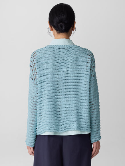 Eileen Fisher Peruvian Organic Cotton Cord Crew Neck Top