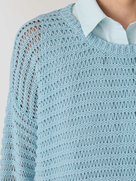 Eileen Fisher Peruvian Organic Cotton Cord Crew Neck Top