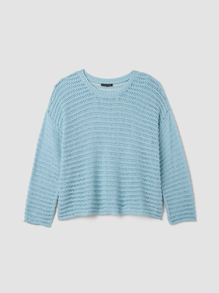 Eileen Fisher Peruvian Organic Cotton Cord Crew Neck Top