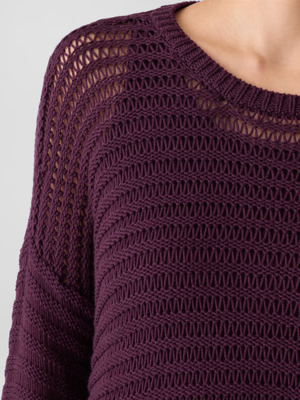 Eileen Fisher Peruvian Organic Cotton Cord Crew Neck Top