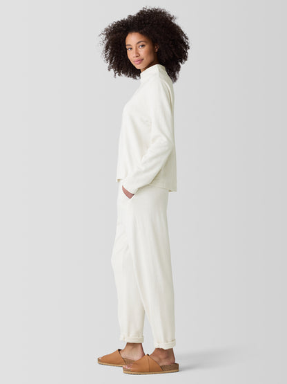 Eileen Fisher Garment-Dyed Terry Funnel Neck Top