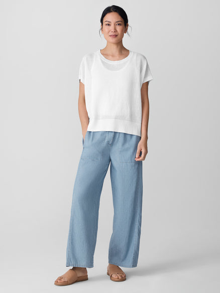 Eileen Fisher Organic Linen Cotton Crew Neck Top