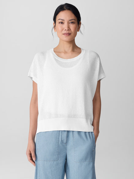 Eileen Fisher Organic Linen Cotton Crew Neck Top