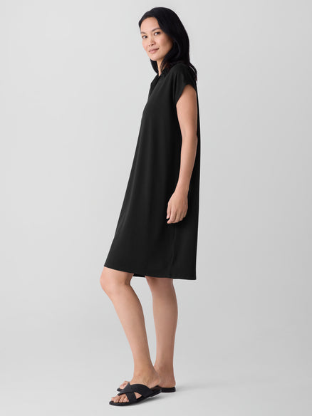 Eileen Fisher Fine Jersey Split Neck Dress
