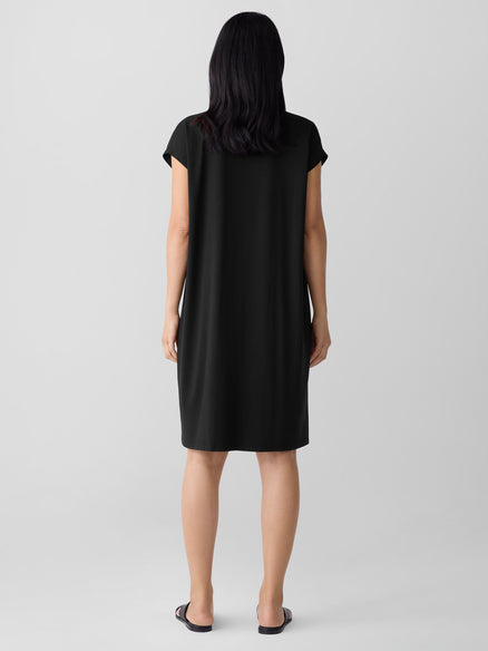 Eileen Fisher Fine Jersey Split Neck Dress