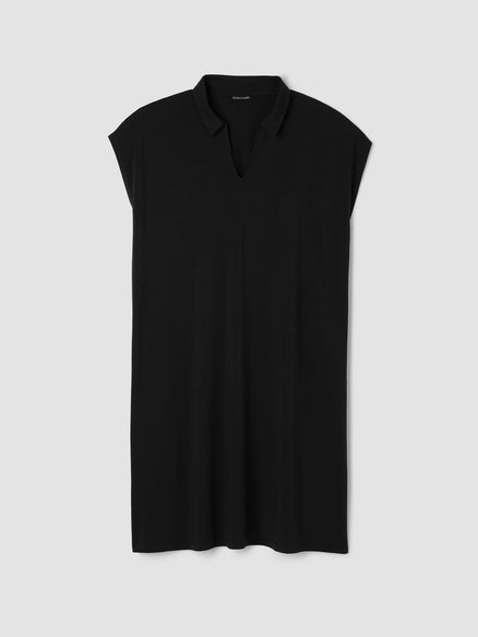 Eileen Fisher Fine Jersey Split Neck Dress
