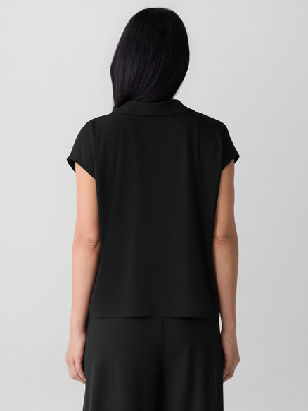 Eileen Fisher Fine Jersey Split Neck Top