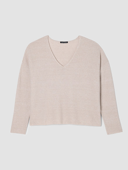 Eileen Fisher Organic Linen Cotton V-Neck Top