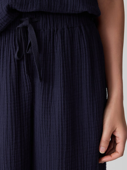 Eileen Fisher Organic Cotton Lofty Gauze Wide-Leg Pant
