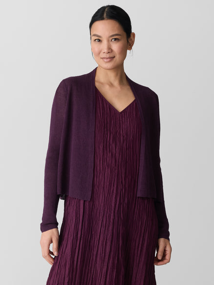 Eileen Fisher Organic Linen Cotton Cropped Cardigan