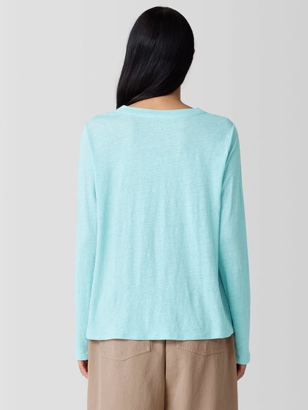Eileen Fisher Organic Linen Jersey Long-Sleeve Tee
