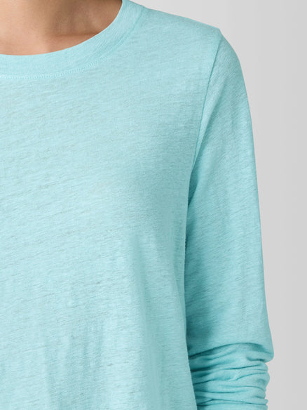 Eileen Fisher Organic Linen Jersey Long-Sleeve Tee