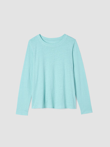 Eileen Fisher Organic Linen Jersey Long-Sleeve Tee