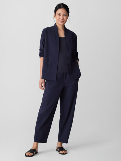 Eileen Fisher Organic Cotton Pucker High Collar Jacket