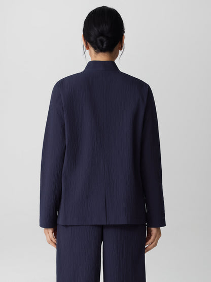 Eileen Fisher Organic Cotton Pucker High Collar Jacket