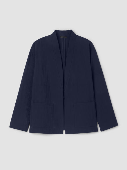Eileen Fisher Organic Cotton Pucker High Collar Jacket
