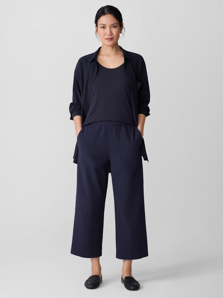 Eileen Fisher Organic Cotton Pucker Straight Pant