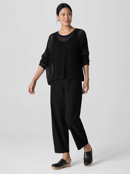 Eileen Fisher Organic Linen Cotton Cord Crew Neck Top