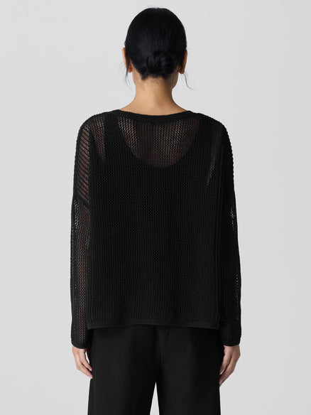 Eileen Fisher Organic Linen Cotton Cord Crew Neck Top