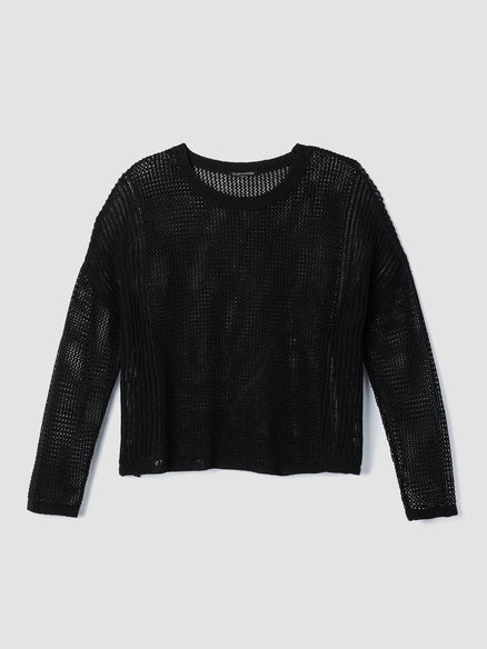 Eileen Fisher Organic Linen Cotton Cord Crew Neck Top