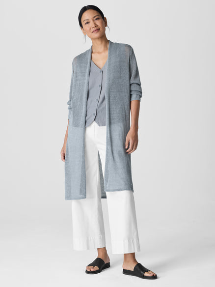 Eileen Fisher Organic Linen Cotton Cord Long Cardigan