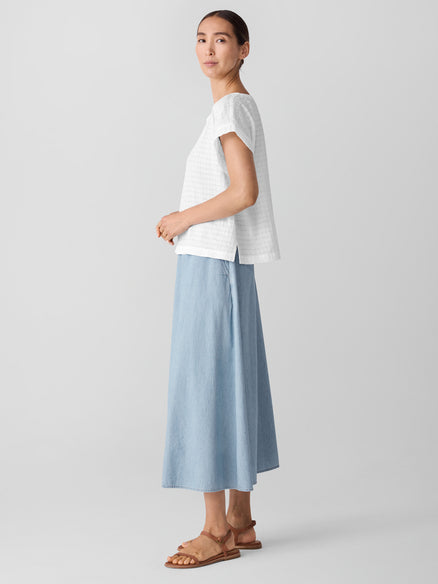 Eileen Fisher Organic Cotton Voile Box Square Top