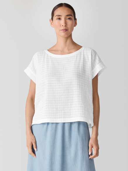 Eileen Fisher Organic Cotton Voile Box Square Top