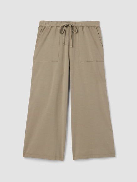 Eileen Fisher Pima Cotton Stretch Jersey Wide-Leg Pant